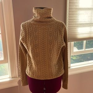 Ralph Lauren Cashmere Gold Thread Cable Knot Sweater, size S